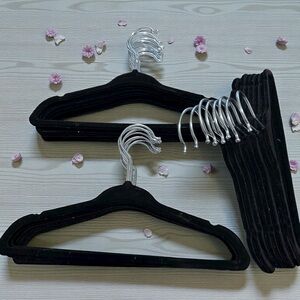 Black Velvet Baby Hangers Set